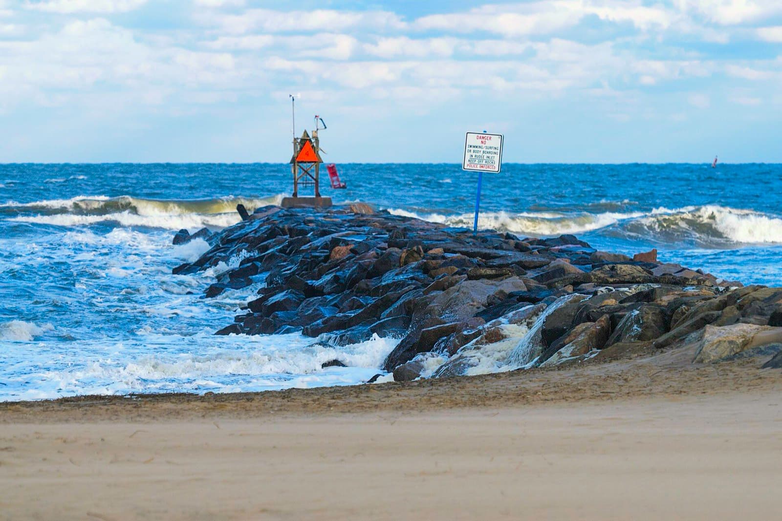The jetty at Rudee Inlet, Virginia Beach