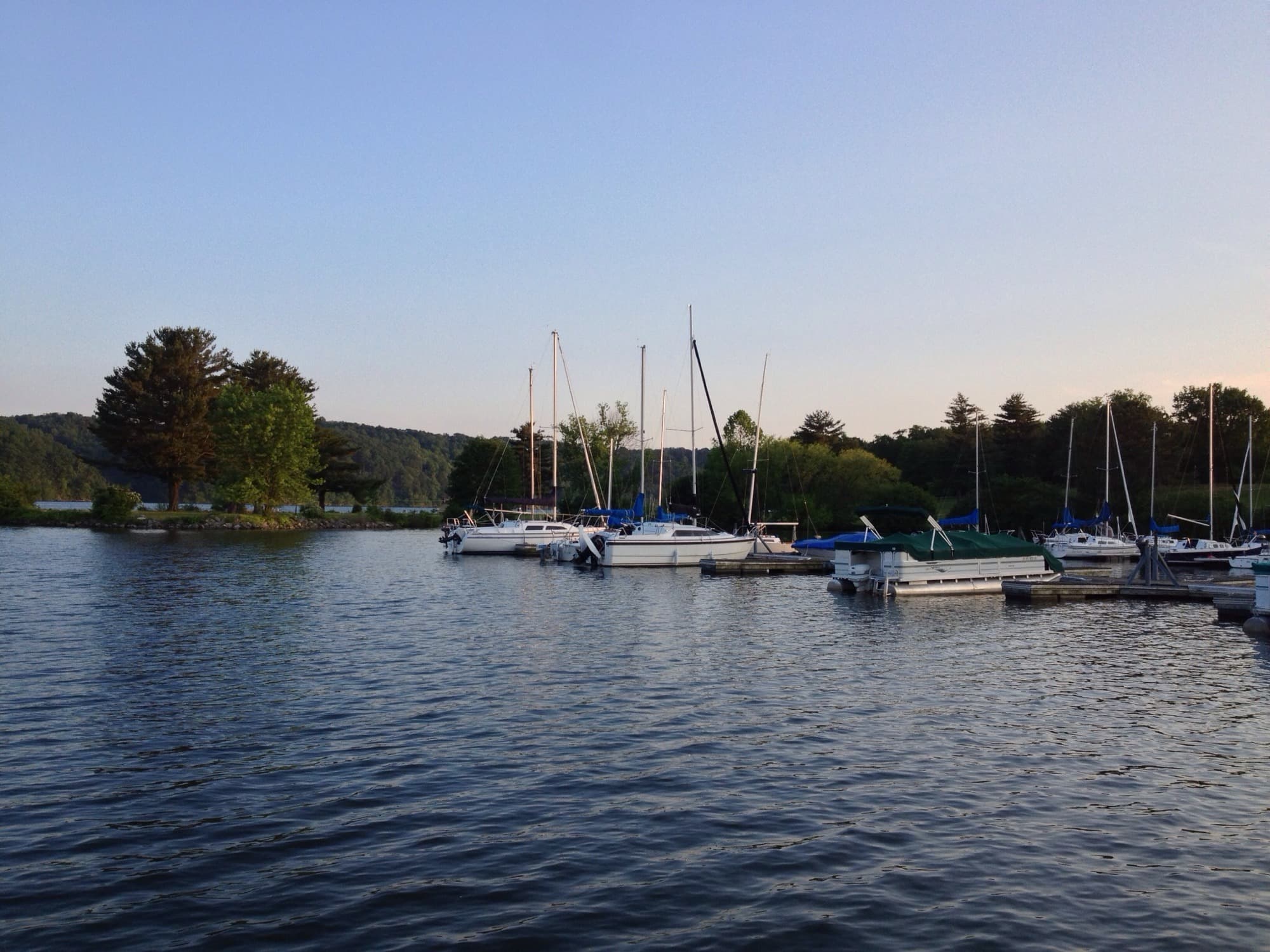 Boats docked at a Virginia state park marina